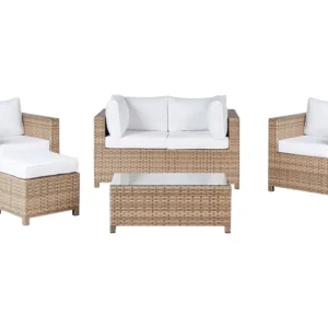 Design Ergonômico de Conjunto lounge MILANO Ratan sintético Branco creme