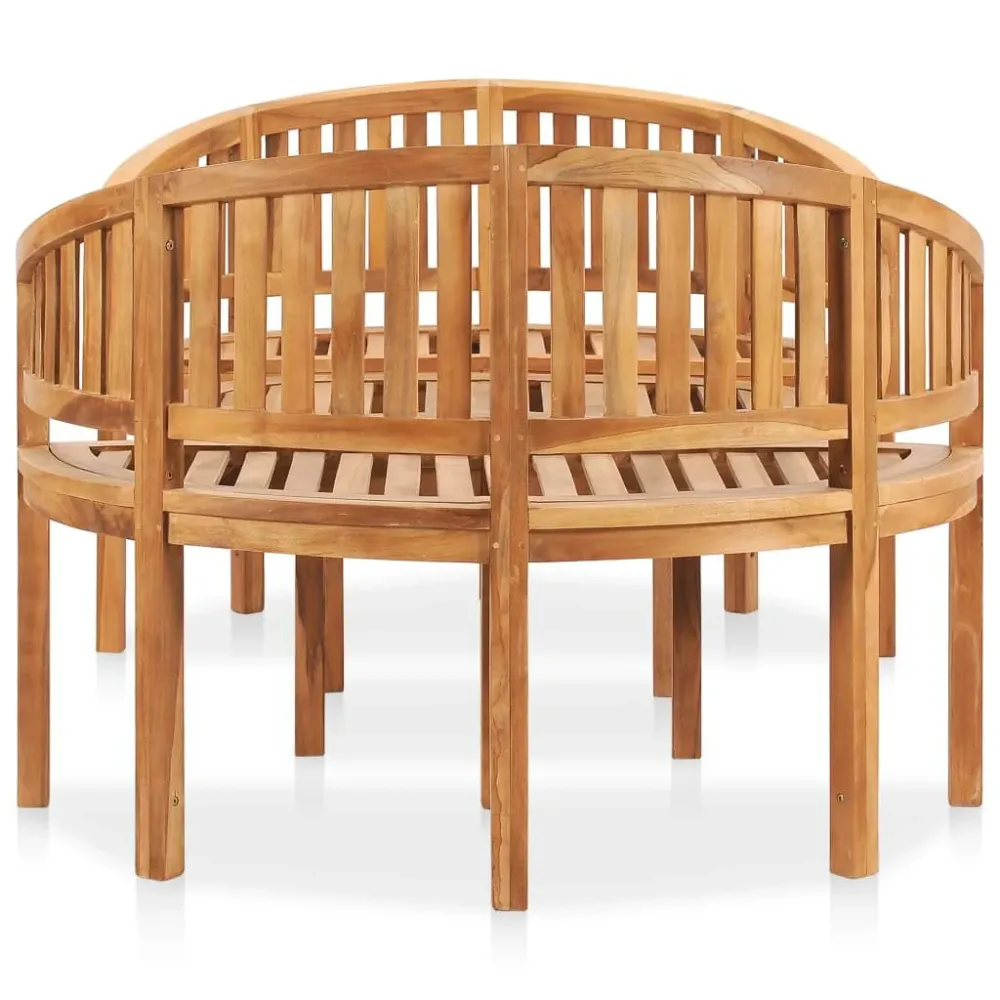 3 pcs conj. lounge de jardim formato banana teca maciç com Mesa e 6 Cadeiras
