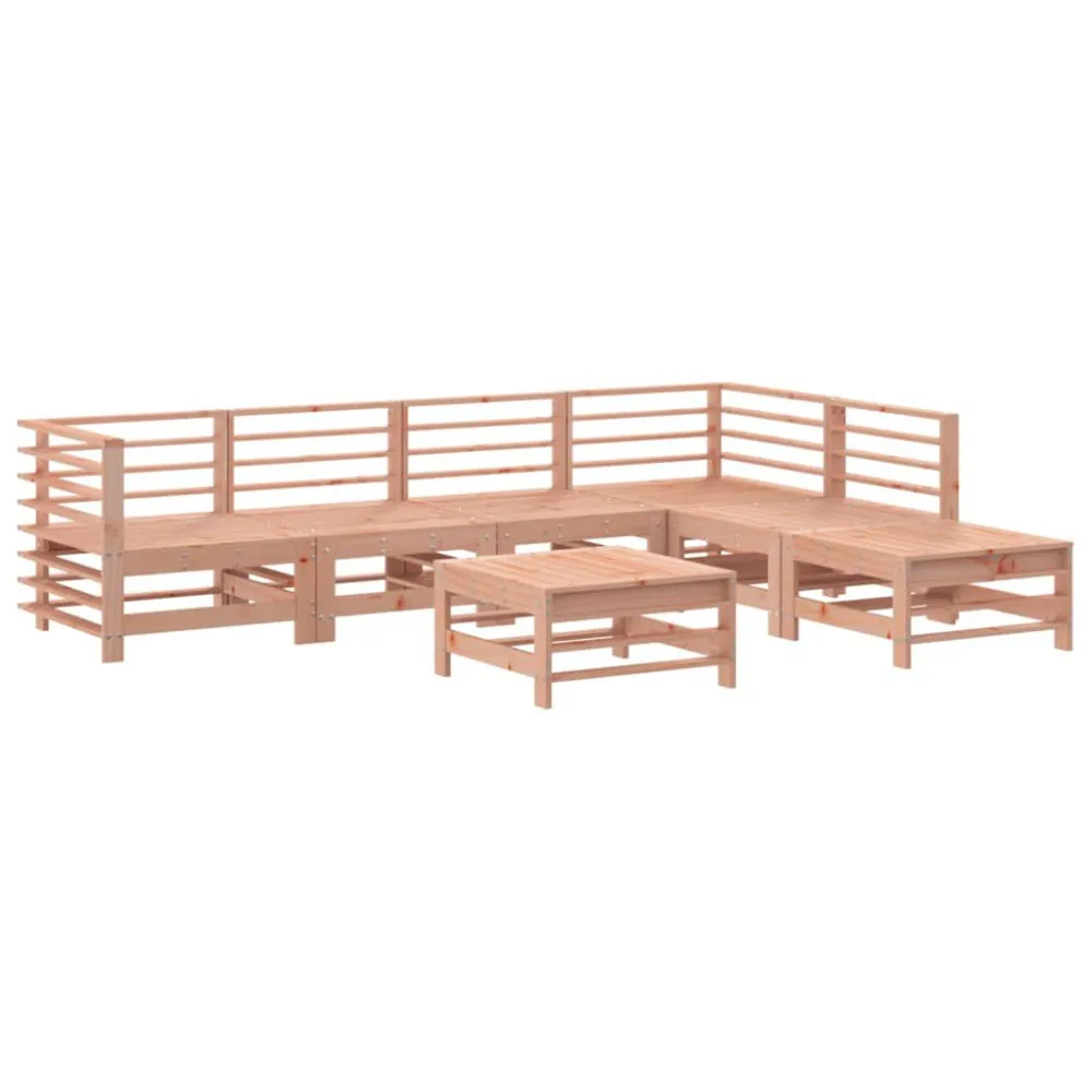 7 pcs conjunto lounge de jardim madeira de douglas maciç para Áreas de Lazer