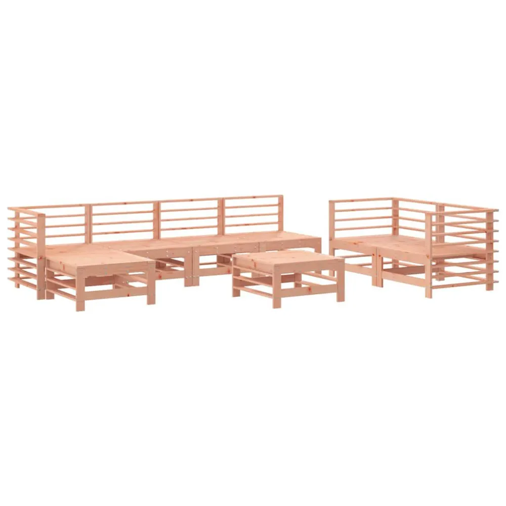 8 pcs conjunto lounge de jardim madeira de douglas maciç Kit Completo com Almofadas