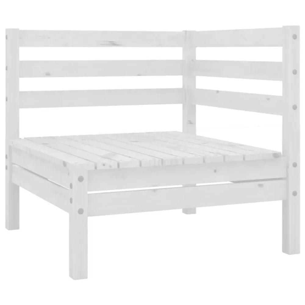 7 pcs conjunto lounge de jardim pinho maciço branco | ço Inoxidável