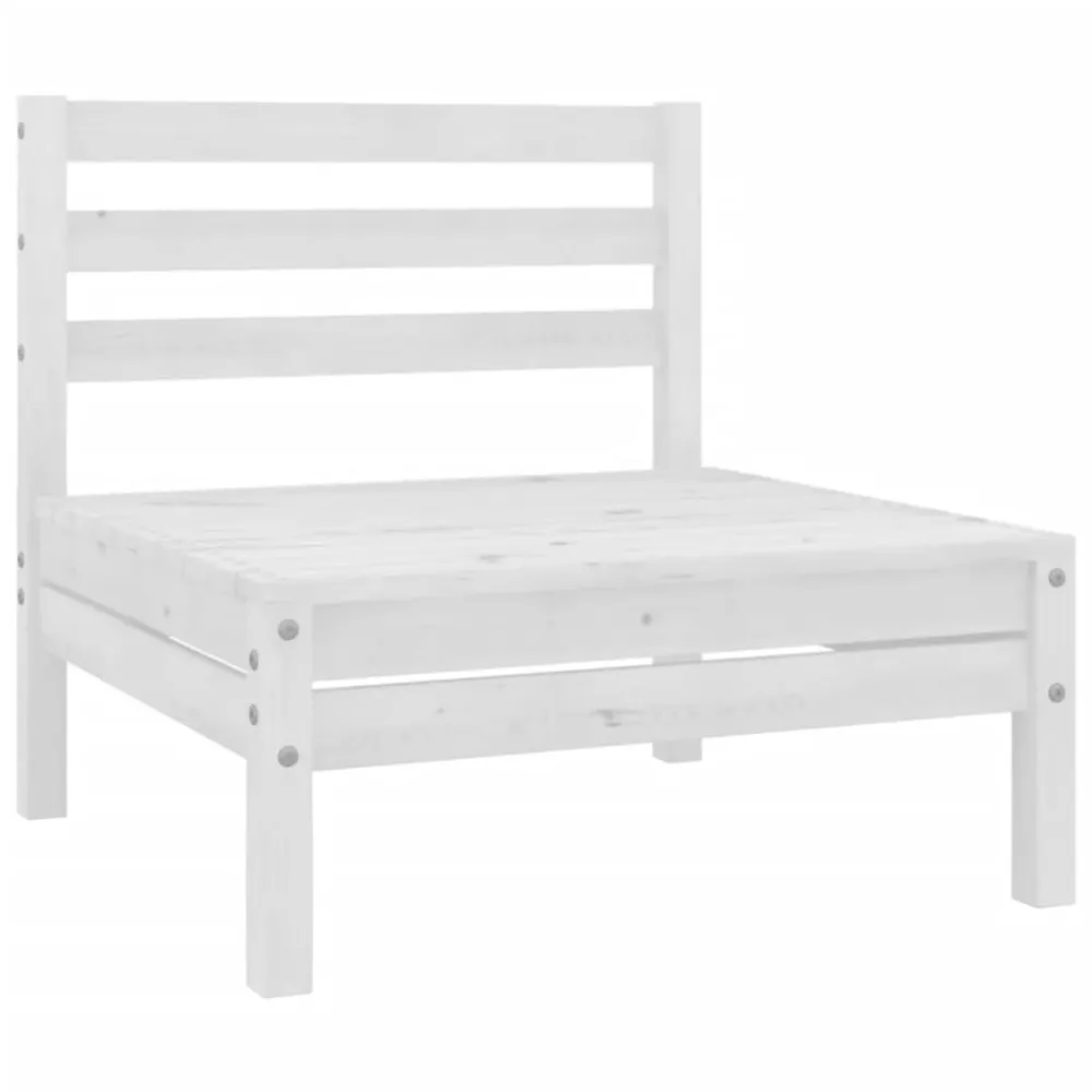 7 pcs conjunto lounge de jardim pinho maciço branco | ço Inoxidável