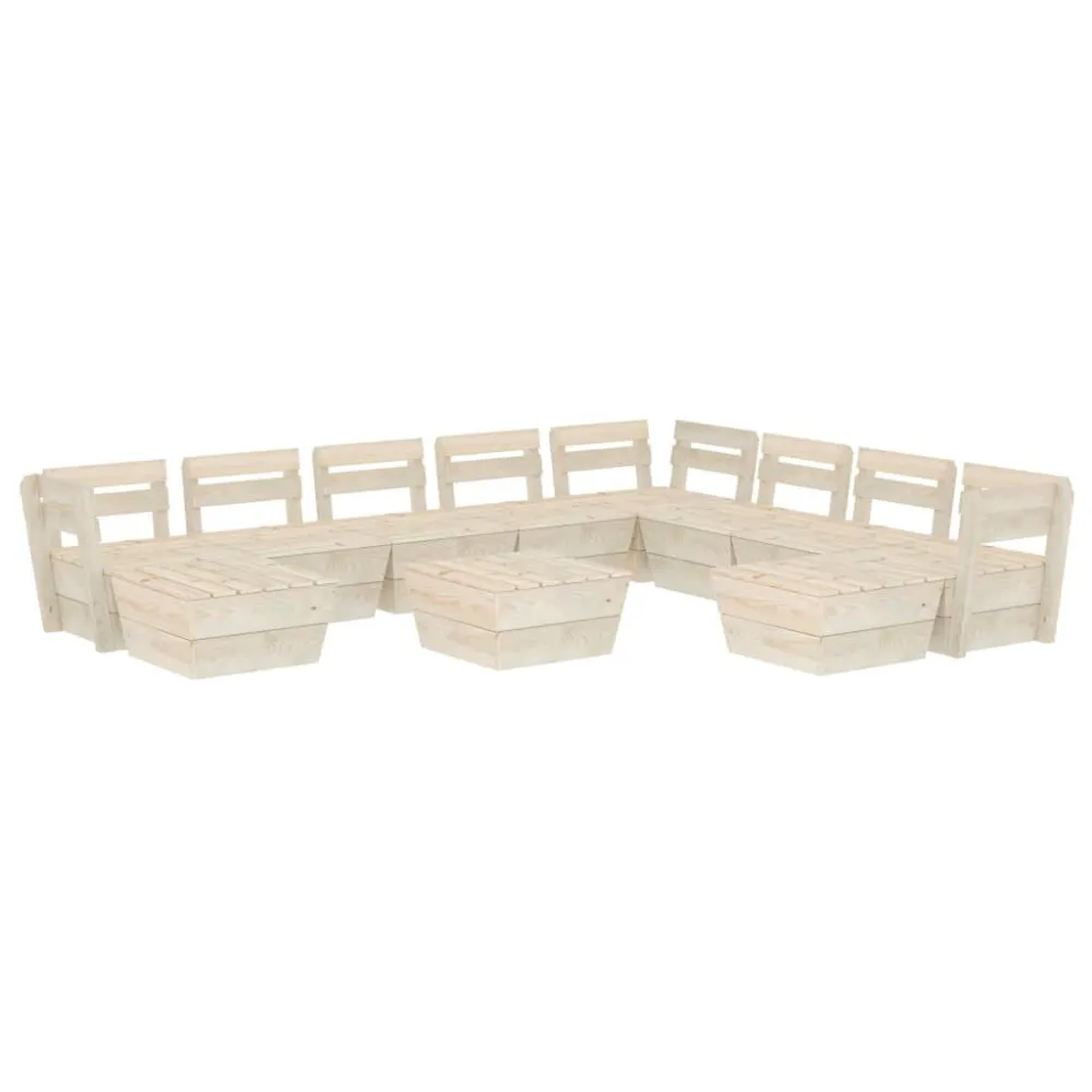 11 pcs conjunto lounge de paletes madeira de abeto impregnada com Estofados Removíveis