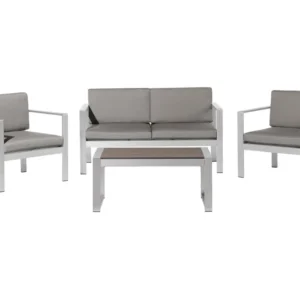 Resistente à Intempérie Conjunto lounge SALERNO Alumínio Cinzento apagado