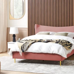 Velvet EU King Size Bed Rosa CHALEIX
