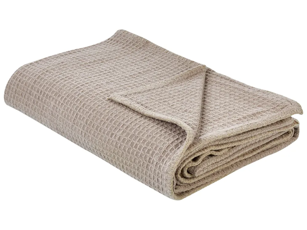 Bedspread RAGALA 100% algodão 200 x 220 cm Taupe