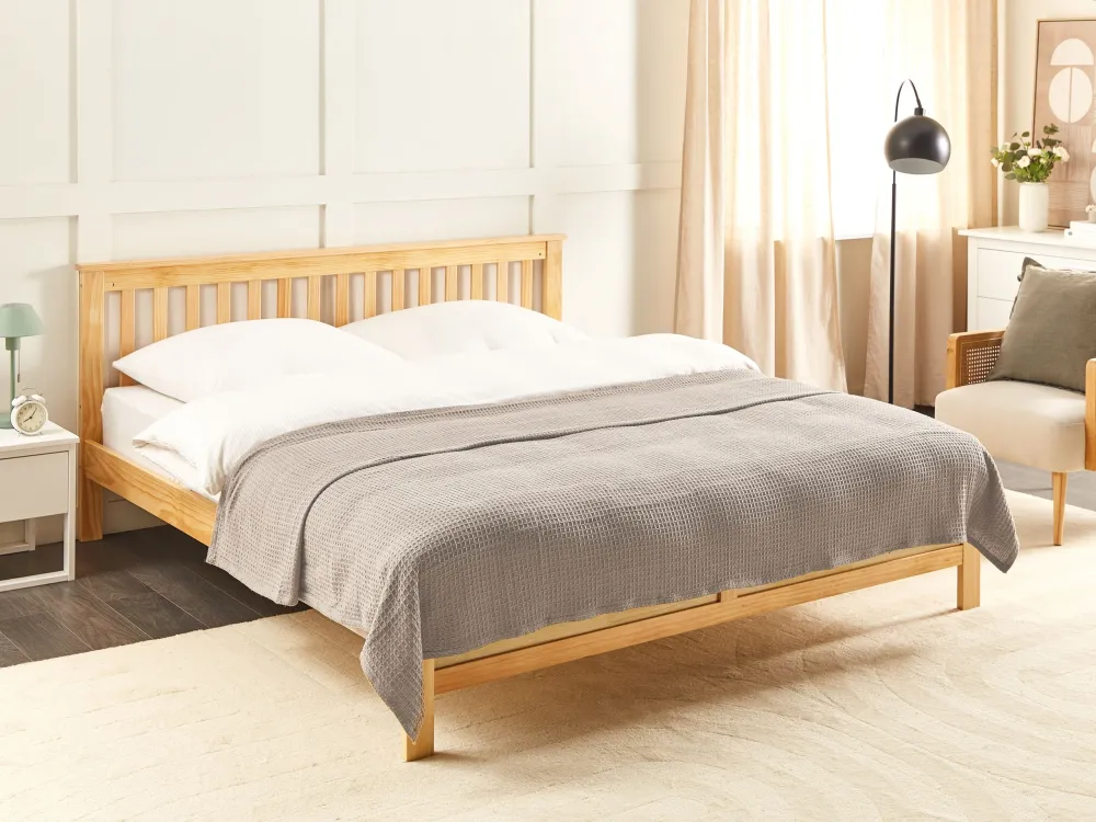 Bedspread RAGALA 100% algodão 200 x 220 cm Taupe