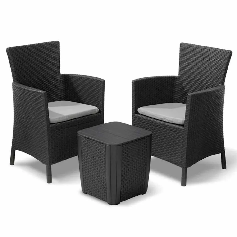 Conjunto de Exterior em Keter Conjunto de jantar para jardim 3 pcs Iowa grafite 223929