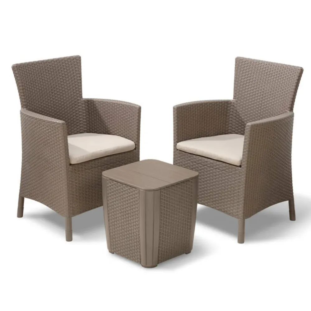 Conjunto de Exterior em Keter Conjunto de jantar para jardim 3 pcs Iowa cor cappuccino 224383