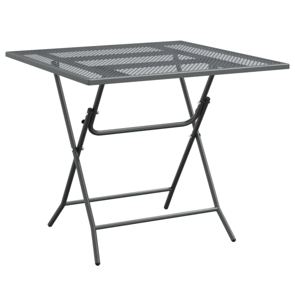 Conjunto de Jantar para 3 pcs conj. de jantar para jardim malha metálico expandido antracite