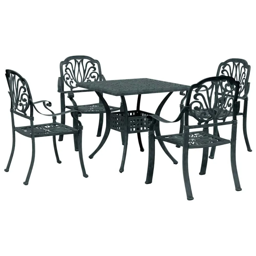 Conjunto de Jantar para 5 pcs conjunto de jantar para jardim alumínio fundido verde