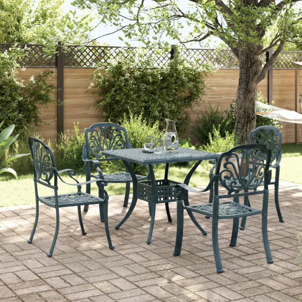 Conjunto de Jantar para 5 pcs conjunto de jantar para jardim alumínio fundido verde