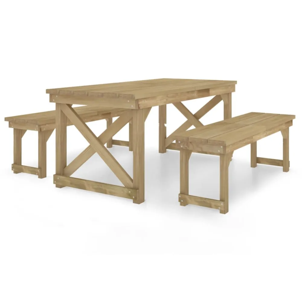Conjunto de Jantar para 3 pcs conjunto de jantar para jardim pinho impregnado maciço