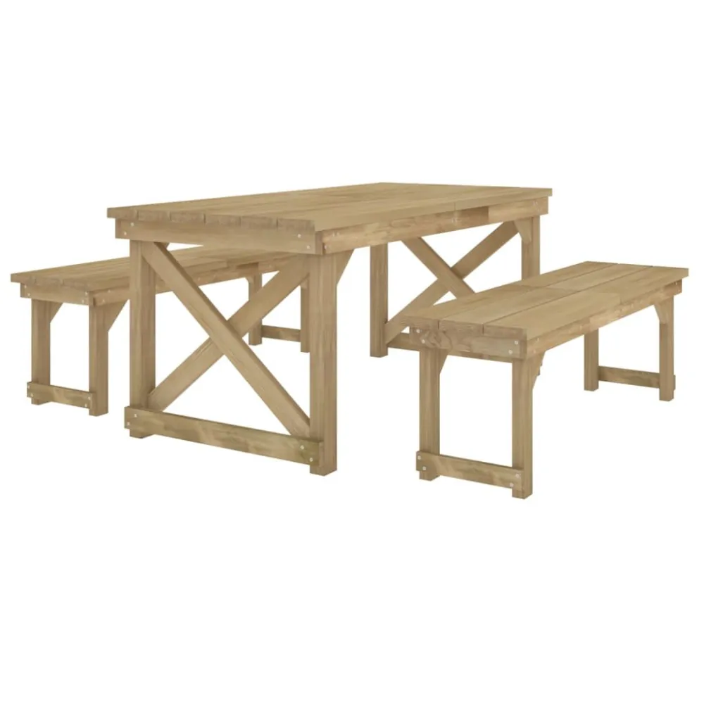 Conjunto de Jantar para 3 pcs conjunto de jantar para jardim pinho impregnado maciço