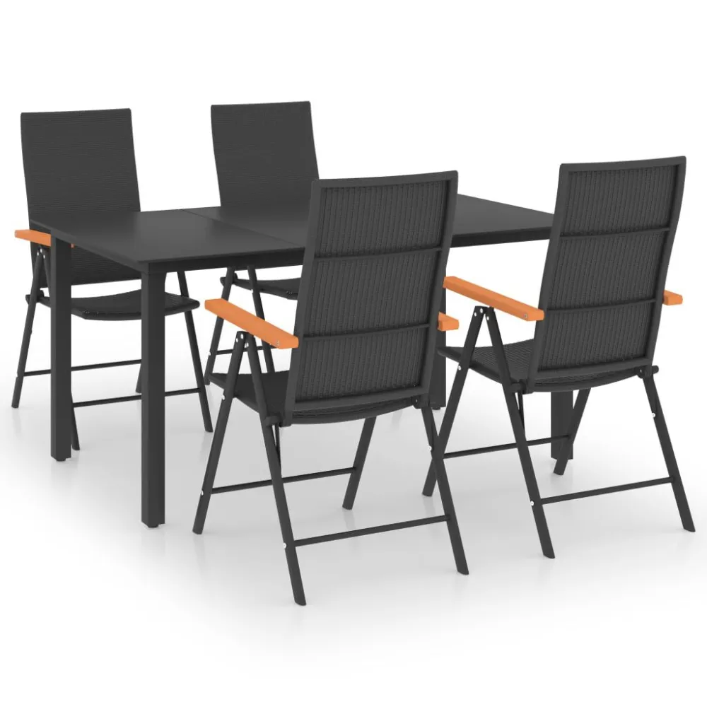 Conjunto de Jantar para 5 pcs conjunto de jantar para jardim preto e castanho