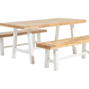 Conjunto de Jardim Conjunto de jardim em madeira de acácia castanho e branco SCANIA