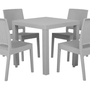 Conjunto de jardim para 4 pessoas cinzento óbvio FOSSANO | ço Inoxidável