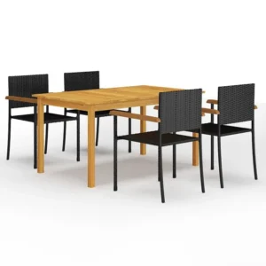 Conjunto de Jardim 5 peças conjunto de jantar para jardim preto