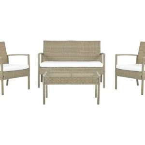Conjunto lounge MARSALA Ratan sintético Castanho nítido