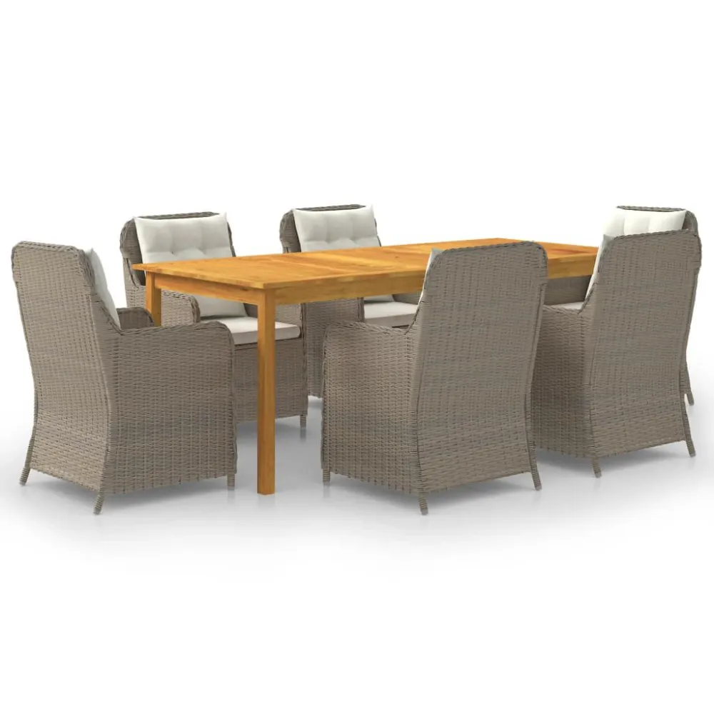 Conjunto Modular para 7 pcs conjunto de jantar para jardim castanho