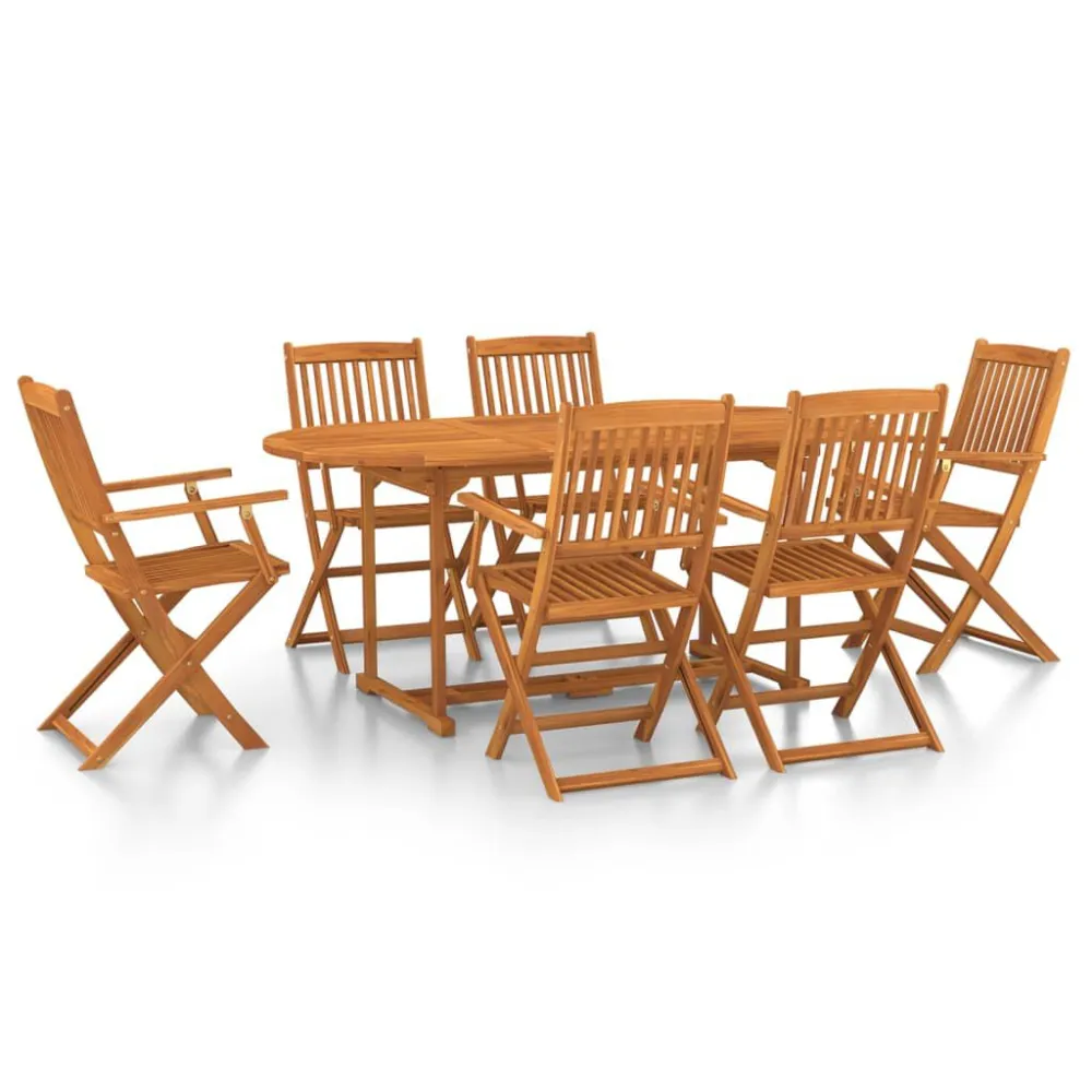 Conjunto Premium de 7 pcs conj. de jantar para jardim 180x90x75 cm acácia maciç