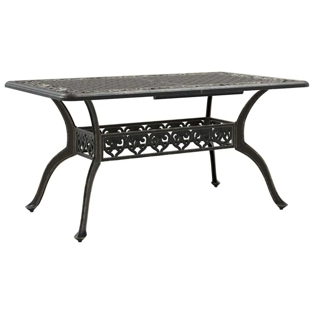 Conjunto de Relaxamento 5 pcs conjunto de jantar para jardim alumínio fundido bronzeado