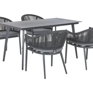 Design Ergonômico de Conjunto de jardim para 4 em cinzento MILETO