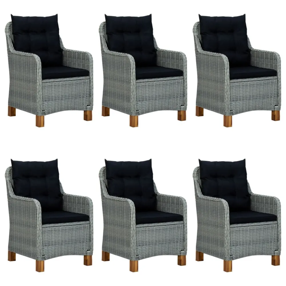 9 pcs conjunto de jantar para jardim cinzento-claro para Varandas e Terraços