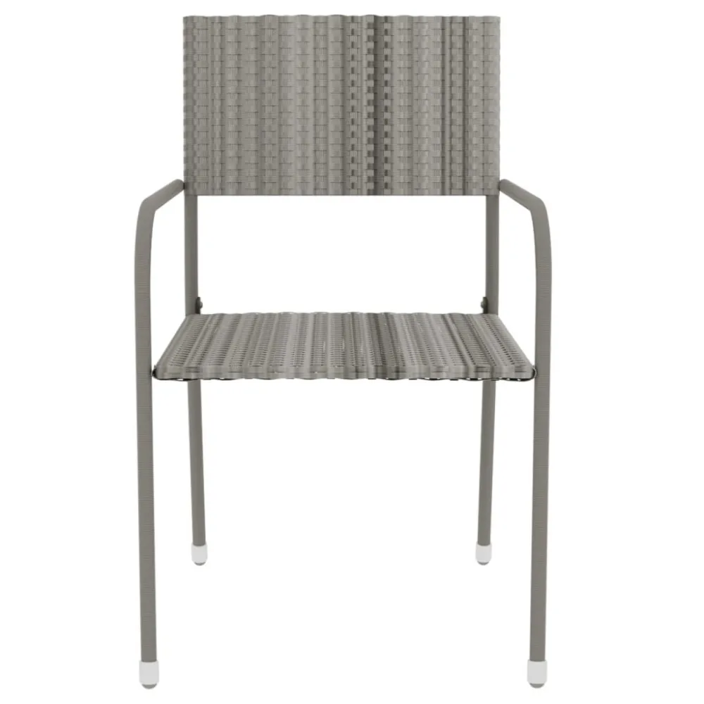 Resistente à Intempérie 3 pcs conjunto de jantar para jardim vime PE cinzento