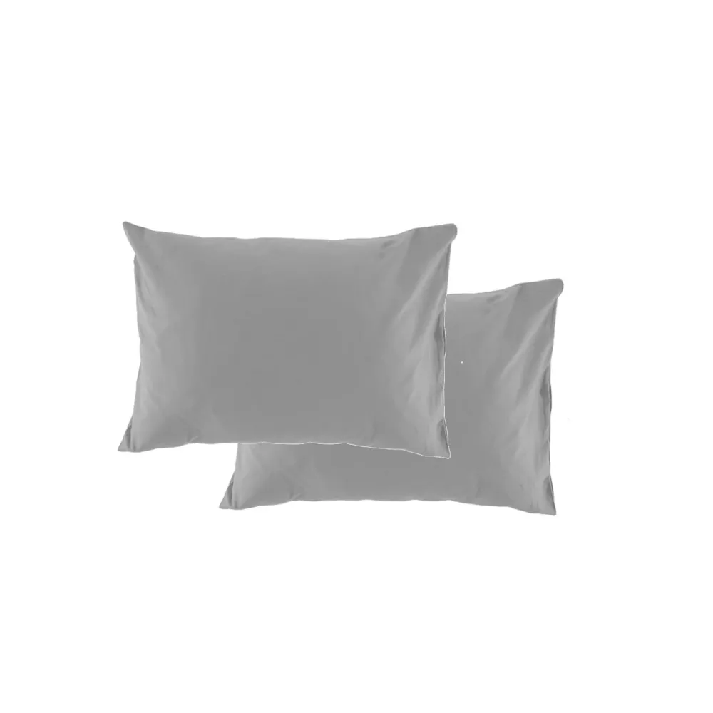 Conjunto 2 Fronhas Algodão Cinza 50x70cm com Garantia contra Defeitos