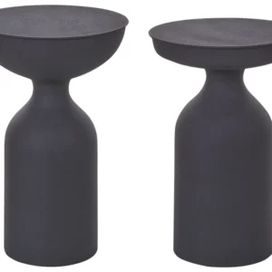 Sofá de Canto Set 2 Metálico Side Tables Black COTA/TENJO