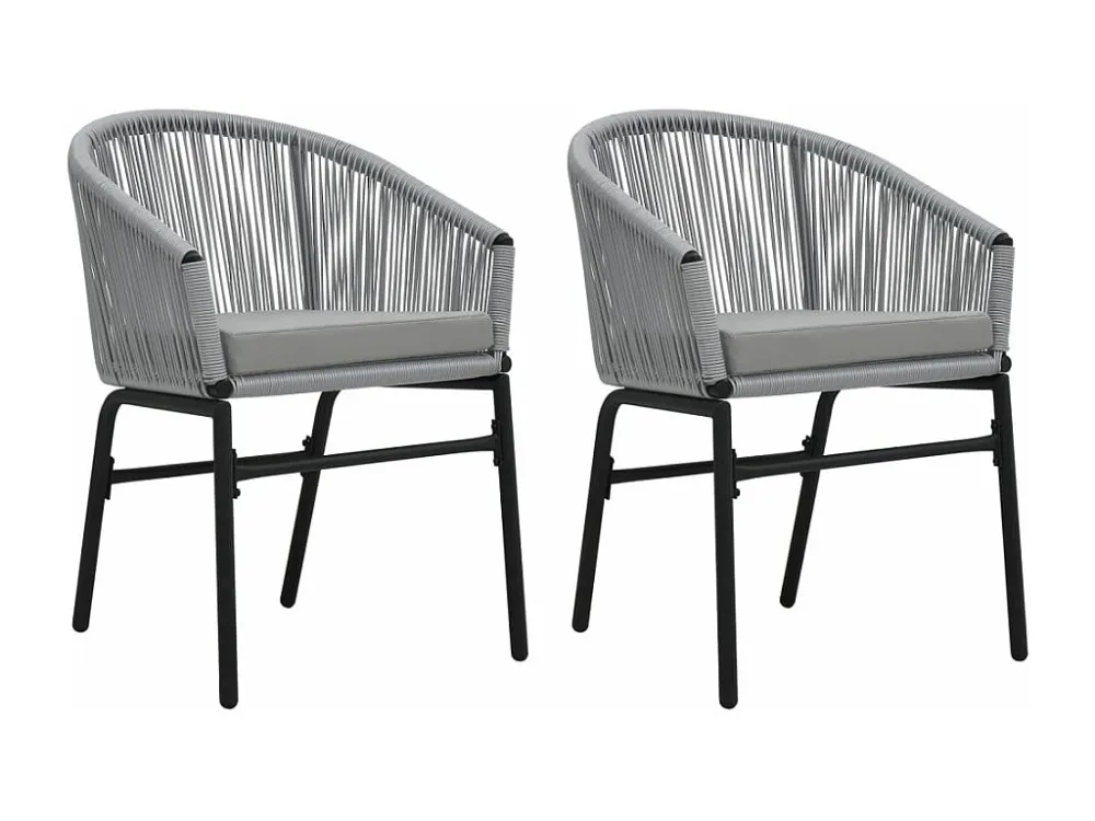 Cadeiras de jardim 2 peças vime PE antracite | Material Impermeável