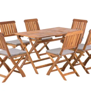 Conjunto Completo para Piquenique Conjunto de jardim em madeira de acácia mesa e 6 cadeiras CENTO