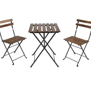 Conjunto Completo para Piquenique Estosa - Conjunto de mesa de centro e duas cadeiras de jardim modelo Bistrot