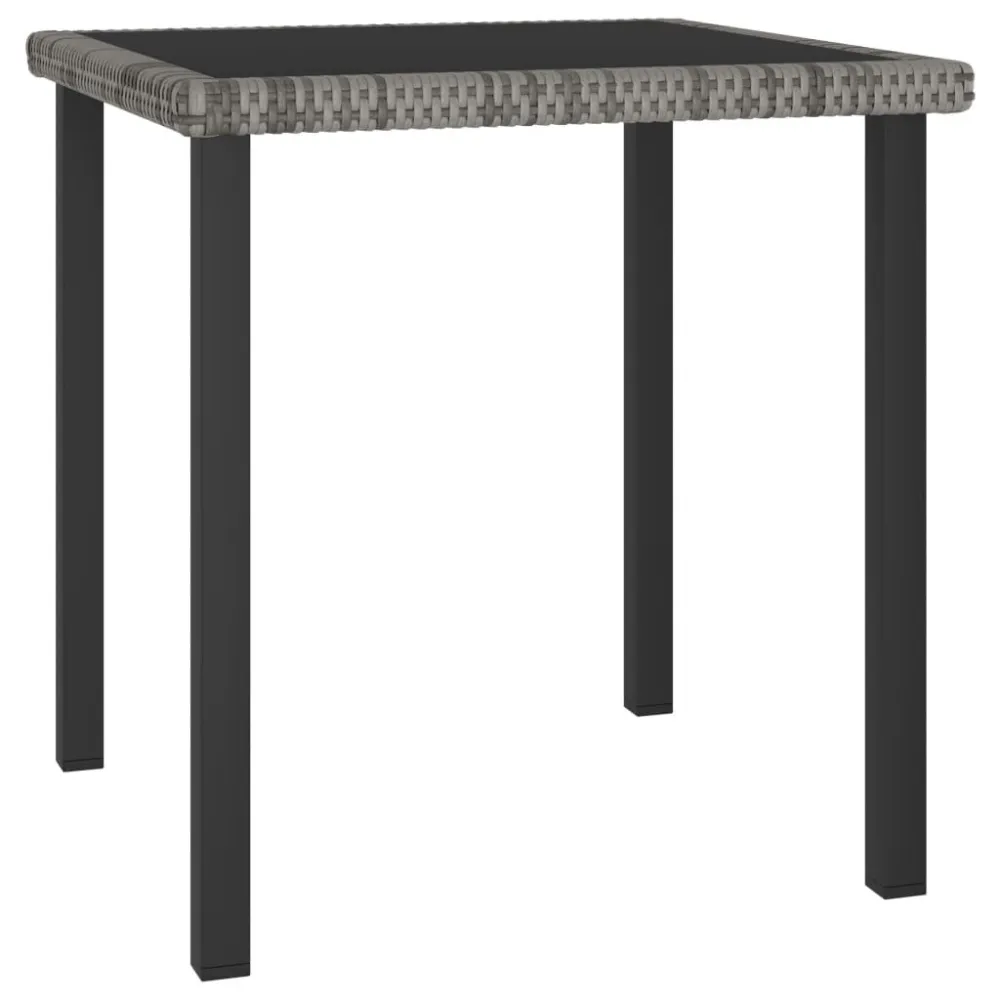 Conjunto Completo para Piquenique Mesa de jantar para jardim 70x70x73 cm vime PE cinzento