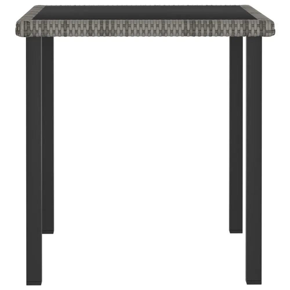 Conjunto Completo para Piquenique Mesa de jantar para jardim 70x70x73 cm vime PE cinzento