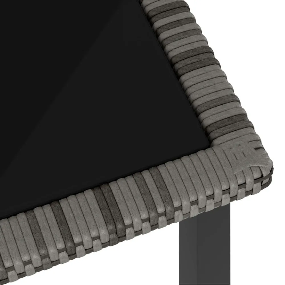 Conjunto Completo para Piquenique Mesa de jantar para jardim 70x70x73 cm vime PE cinzento