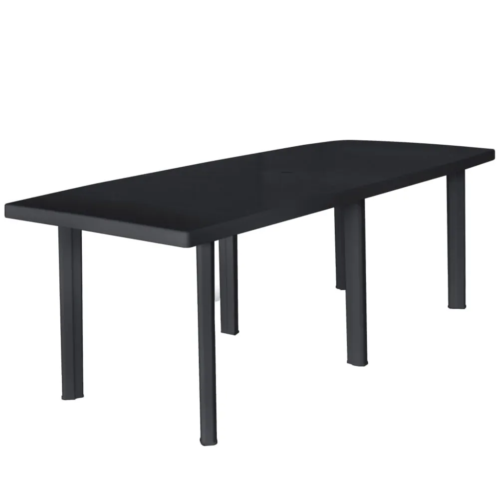 Conjunto Completo para Piquenique Mesa de jardim 216x90x72 cm plástico antracite