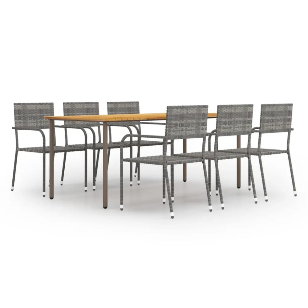 Conjunto Completo para Piquenique 7 pcs conjunto de jantar para jardim vime PE antracite
