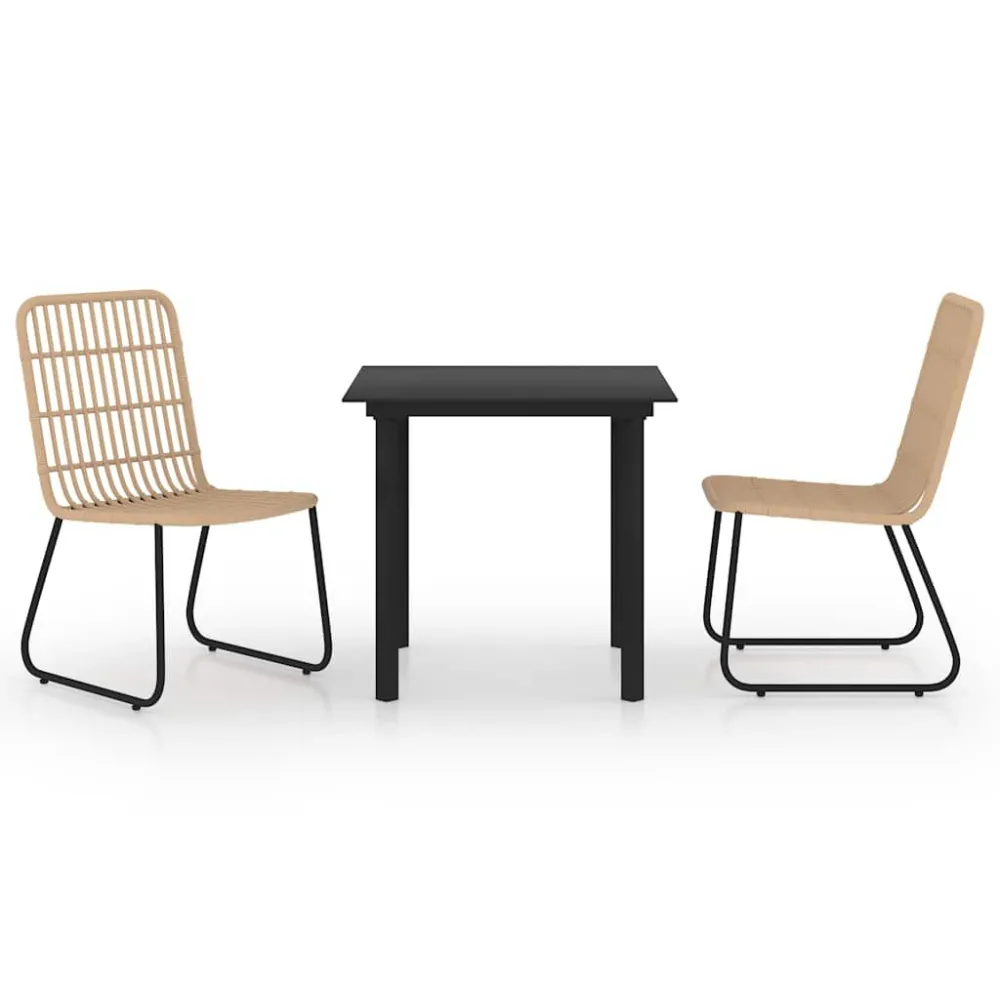 Conjunto Completo para Piquenique 3 pcs conjunto de jantar para jardim vime PE e vidro