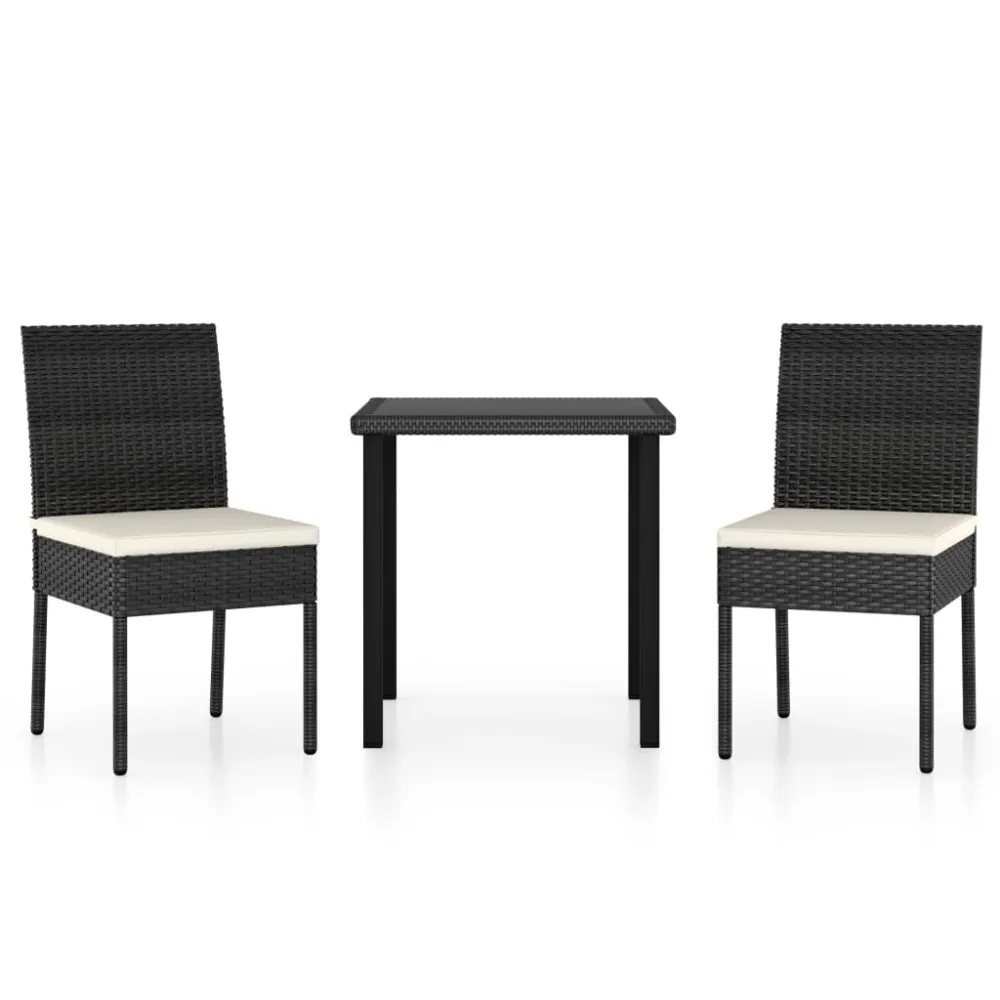Conjunto Completo para Piquenique 3 pcs conjunto de jantar para jardim vime PE preto