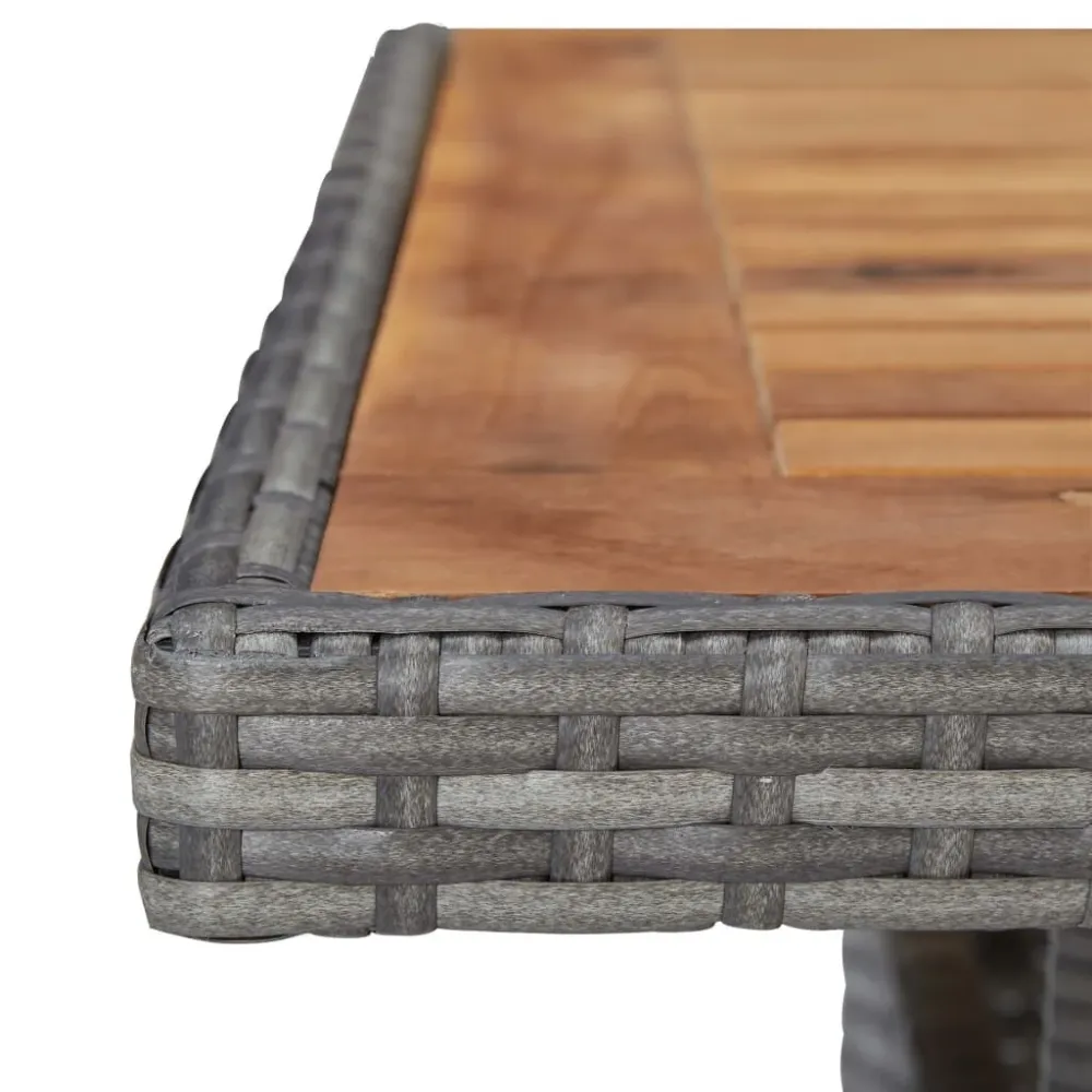 Conjunto Completo para Piquenique 3 pcs conjunto de jantar para jardim vime PE e acácia cinzento