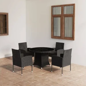 Conjunto Completo para Piquenique 5 peças conjunto de jantar para jardim vime PE preto