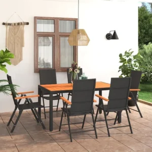 Conjunto Completo para Piquenique 7 peças conjunto de jantar para jardim preto e castanho