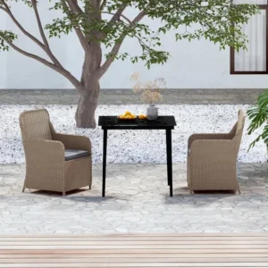 Conjunto Completo para Piquenique 3 peças conjunto de jantar para jardim com almofadões castanho