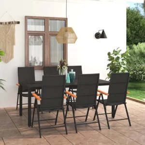 Conjunto Completo para Piquenique 7 peças conjunto de jantar para jardim preto e castanho