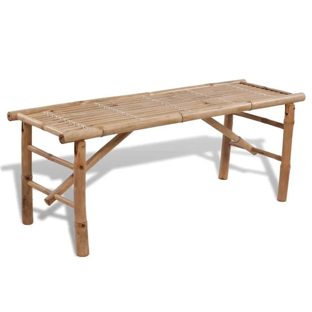 Mesa de cerveja com 2 bancos 100 cm bambu com Garantia de 1 Ano