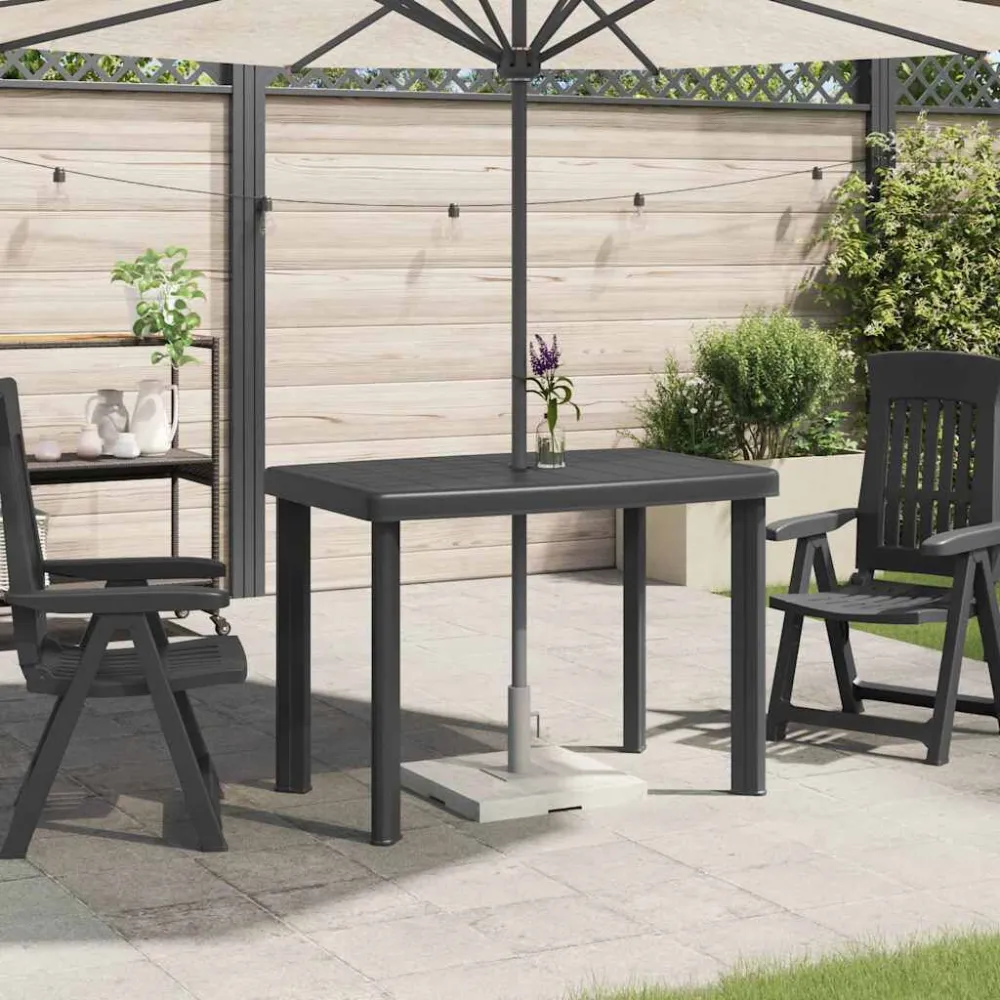 Mesa de jardim 101x68x72 cm plástico antracite | Material Impermeável