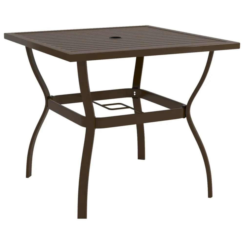 Mesa de jardim 81,5x81,5x72 cm ço castanho com Garantia de 1 Ano