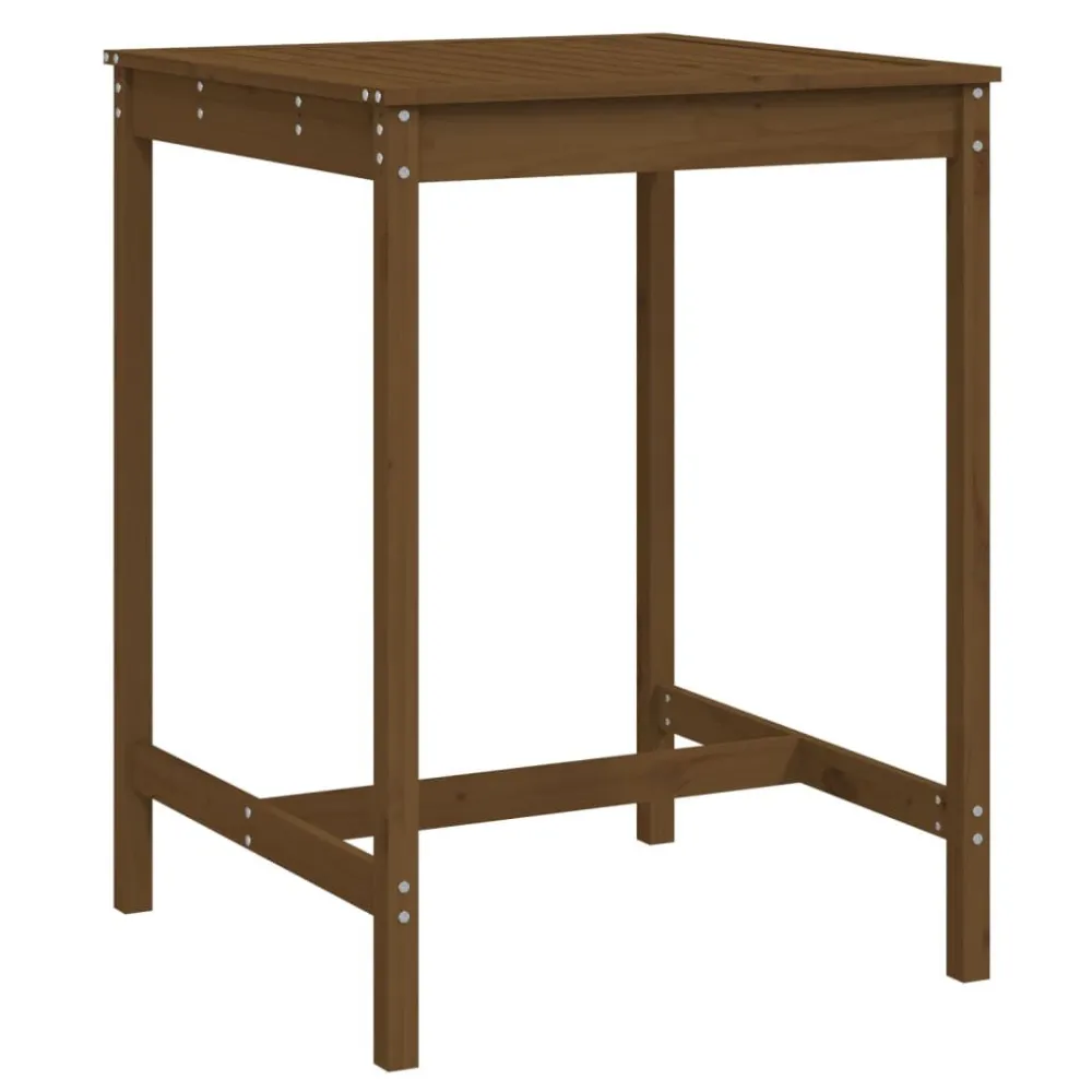Mesa jardim 82,5x82,5x110 cm pinho maciço castanho-mel com Garantia de 1 Ano